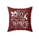 Christian Christmas Joy To The World Buffalo Plaid Pillow