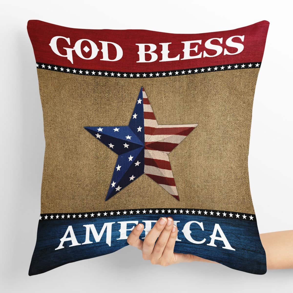 Bible Verse Scripture God God Bless America Special Star Pillow