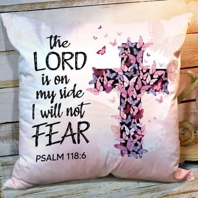 Bible Verse Scripture God The Lord Is On My Side Beautiful Flower Pillow