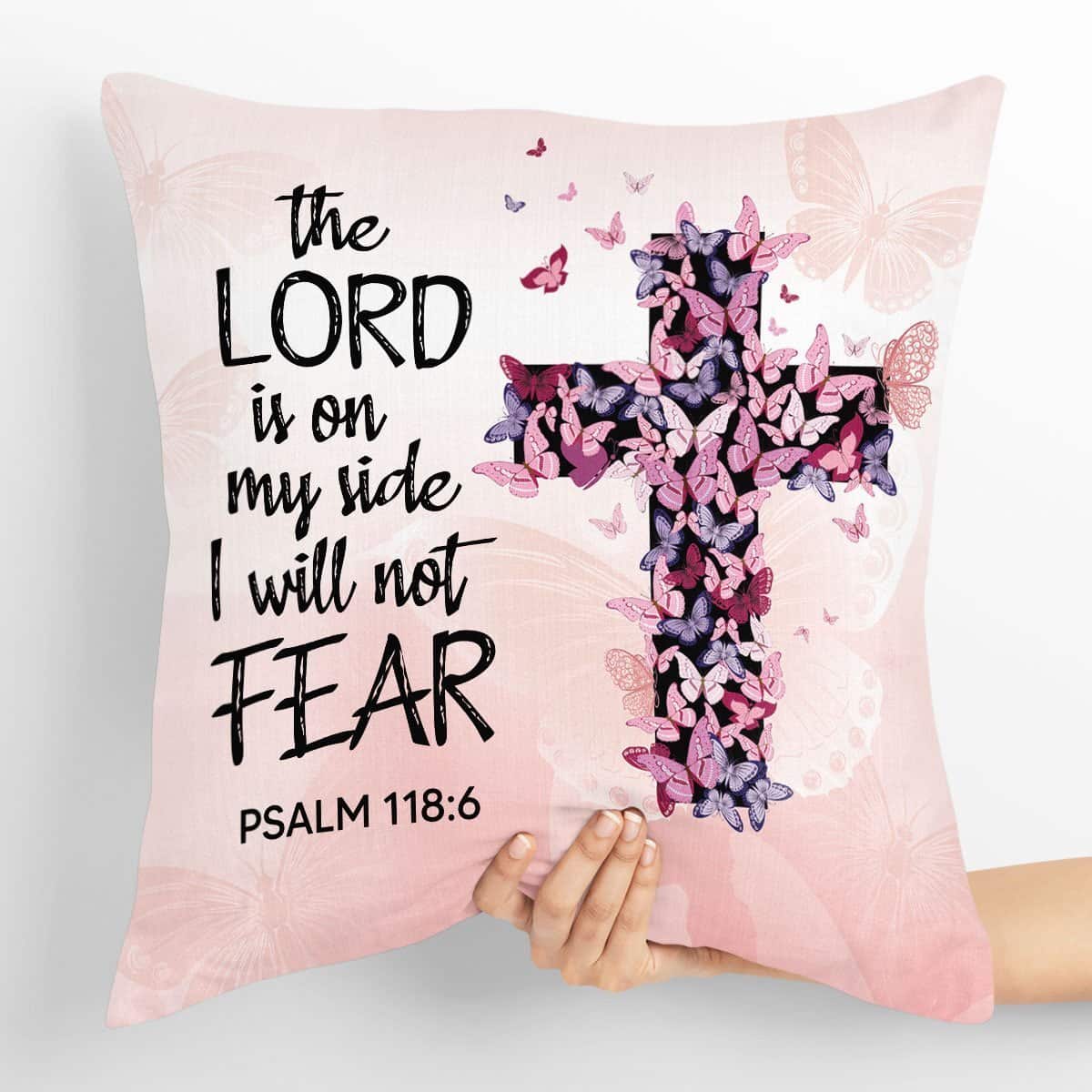 Bible Verse Scripture God The Lord Is On My Side Beautiful Flower Pillow