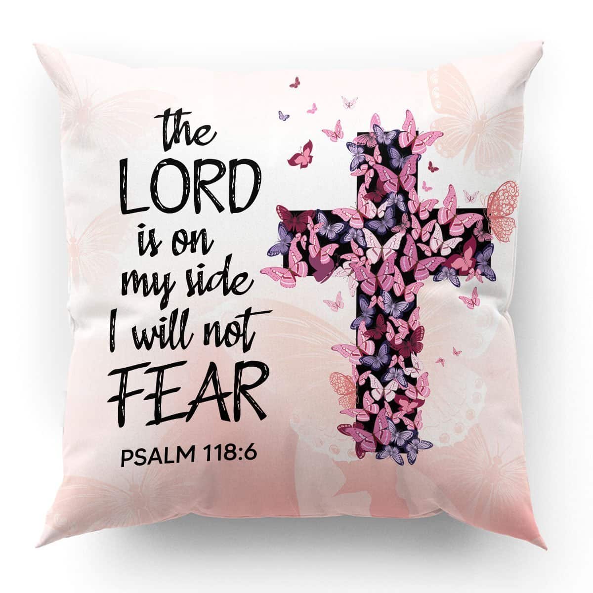 Bible Verse Scripture God The Lord Is On My Side Beautiful Flower Pillow