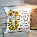 Bible Verse Scripture God Special Sunflower Start Each Day With God Pillow Bible Verse Scripture God Special Sunflower Start Each Day With God Pillow