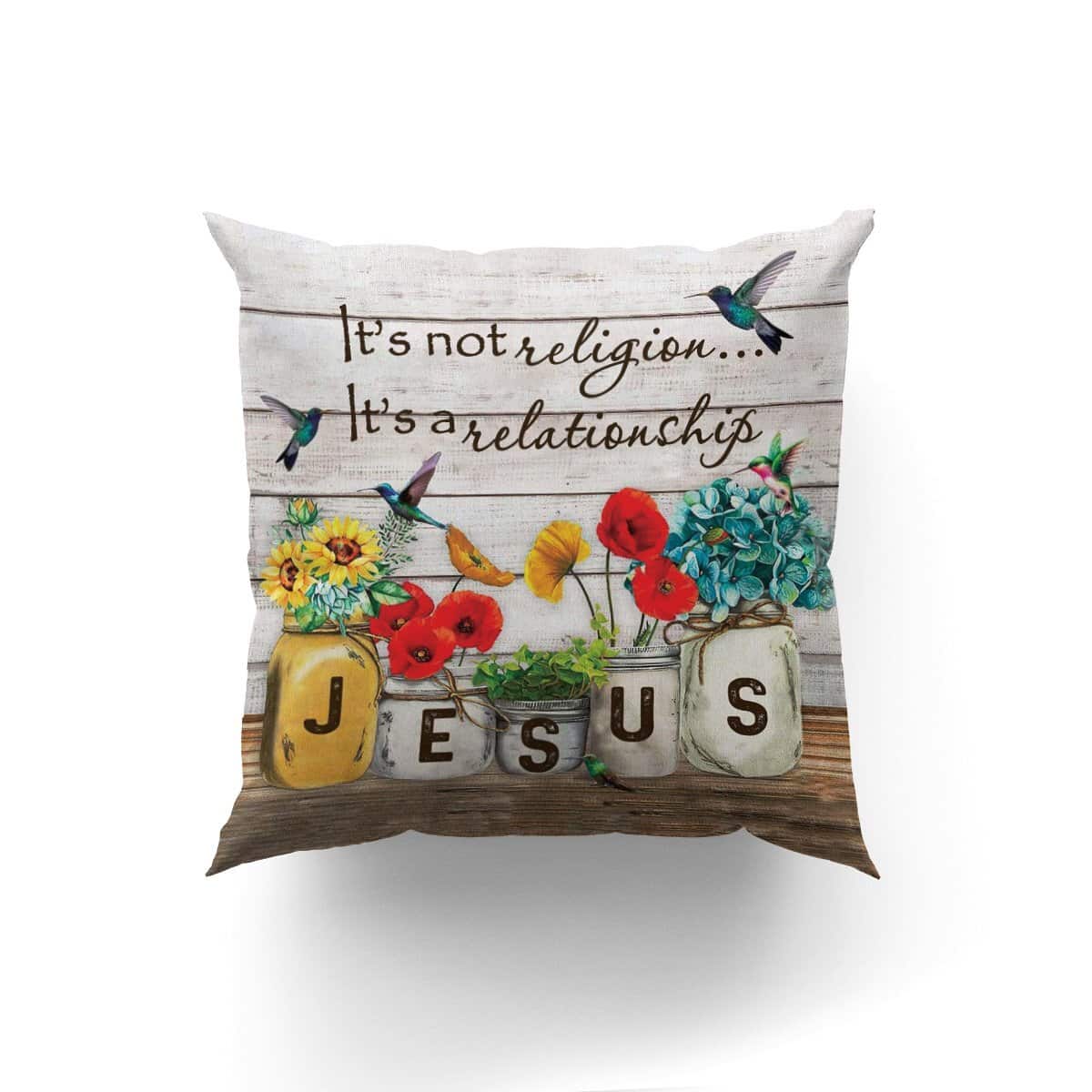 Bible Verse Scripture God Its Not Religion Its A Relationship Flower Pillow