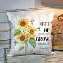 Bible Verse Scripture God Out Of Difficulties Grow Miracles Sunflower Pillow