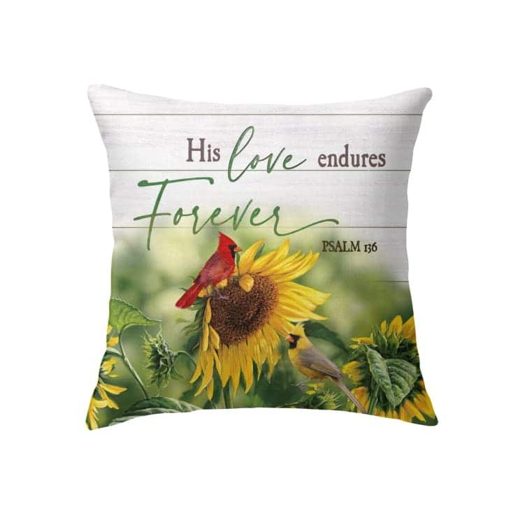 His Love Endures Forever Psalm 136 Bible Verse Pillow His Love Endures Forever Psalm 136 Bible Verse Pillow