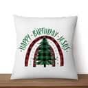 Happy Birthday Jesus Christmas Tree Pillow Happy Birthday Jesus Christmas Tree Pillow