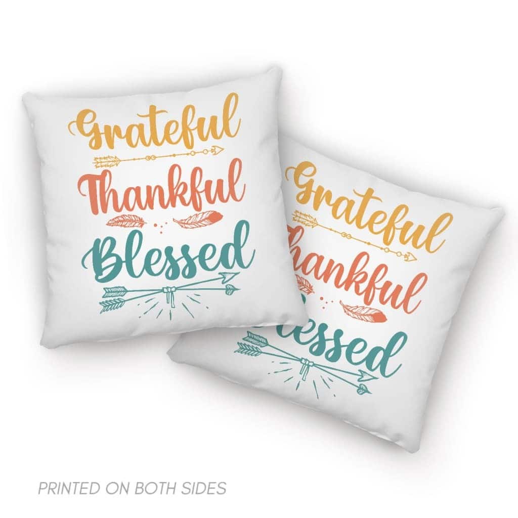 Grateful Thankful Blessed Christian Faith Pillow