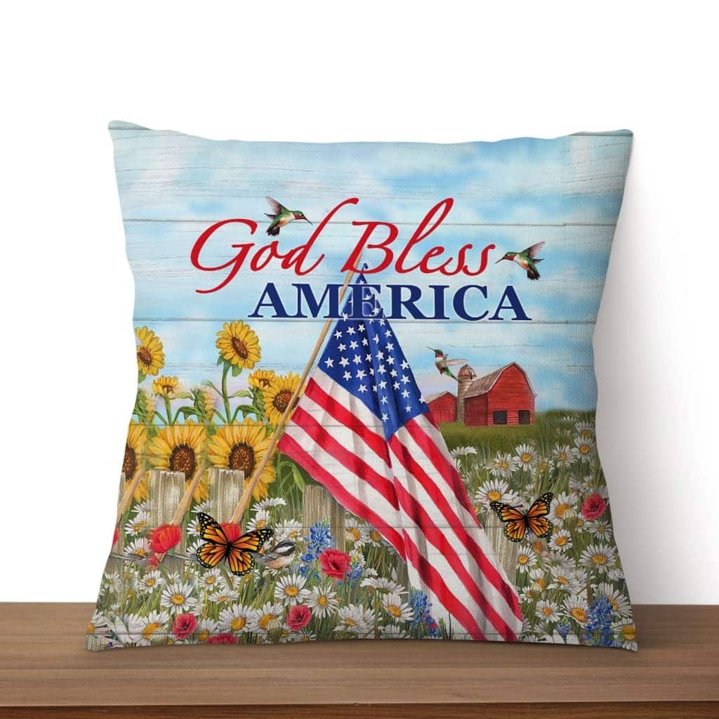 God Bless America Christian Pillow God Bless America Christian Pillow