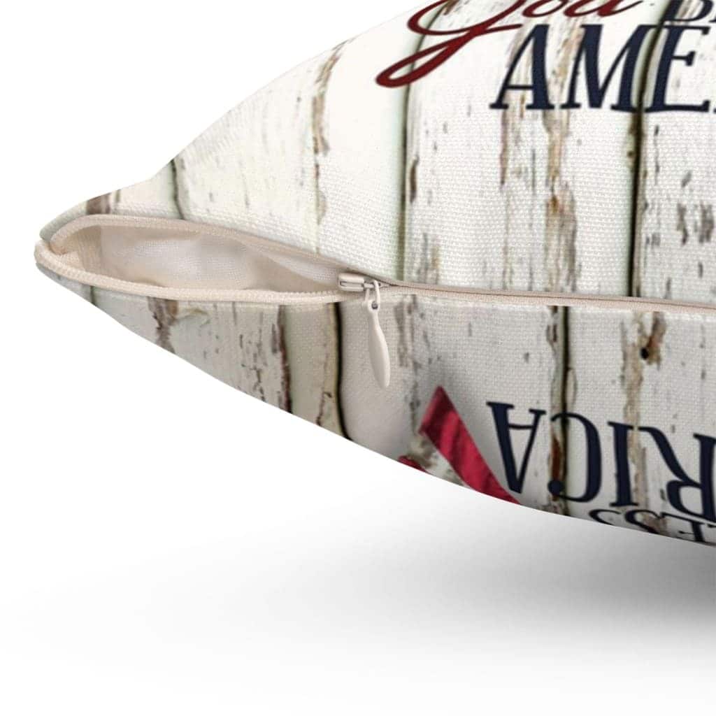 God Bless America Christian US Flag Pillow God Bless America Christian US Flag Pillow