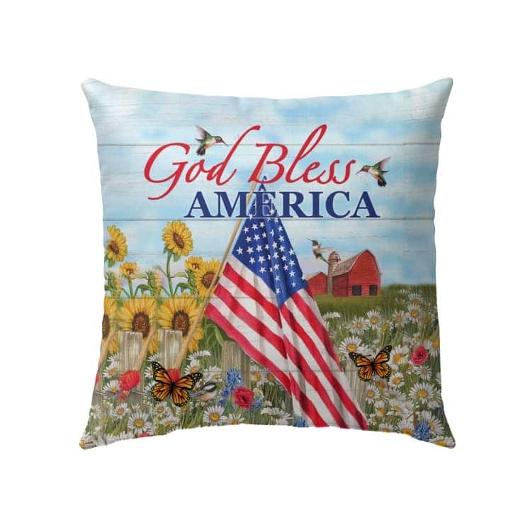 God Bless America Christian Pillow