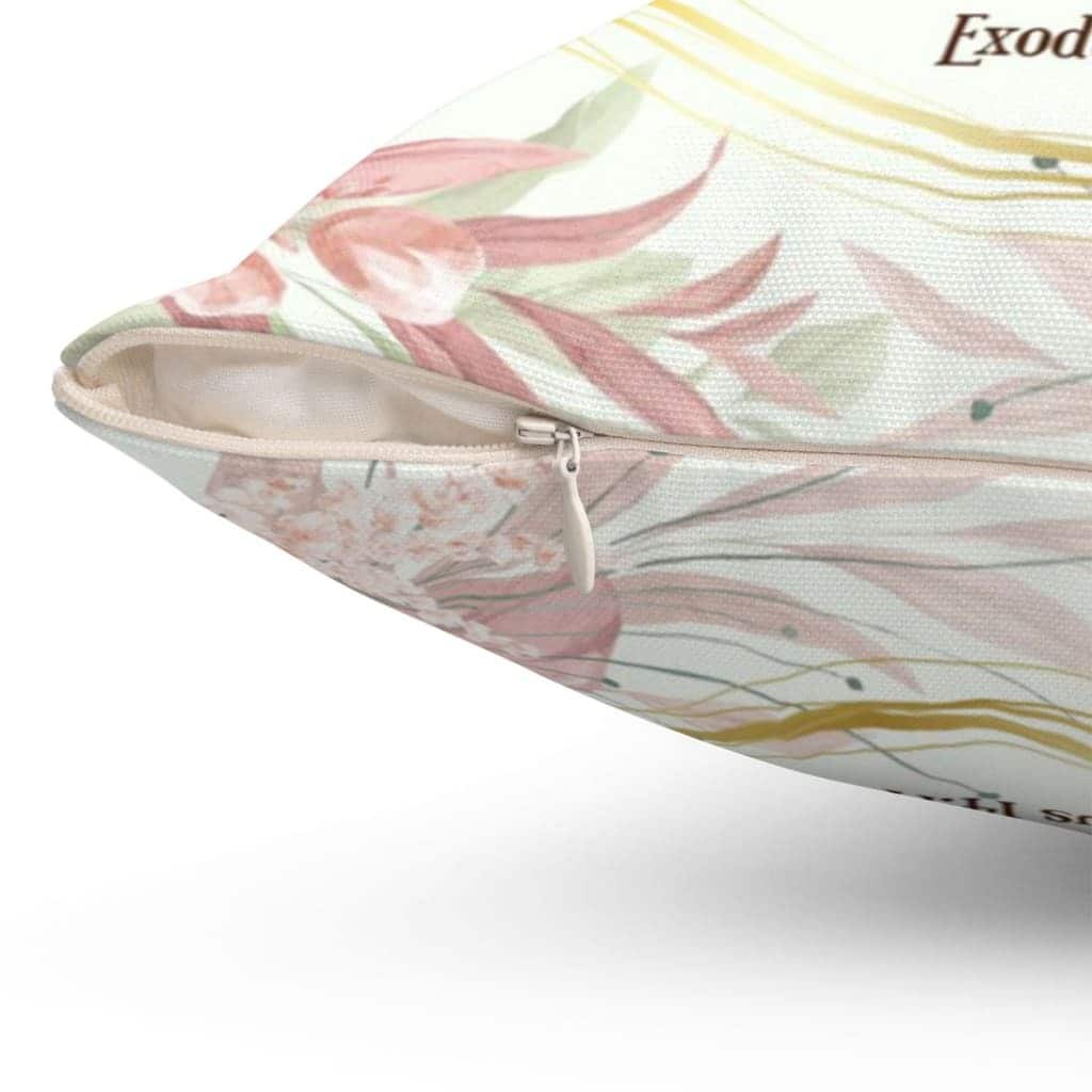 Floral Exodus 1414 The Lord Will Fight For You Bible Verse Pillow Floral Exodus 1414 The Lord Will Fight For You Bible Verse Pillow