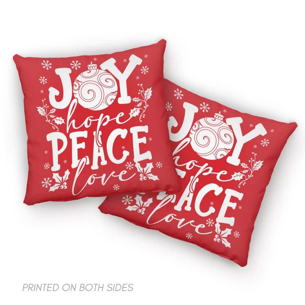 Joy Hope Peace Love Christian Christmas Pillow Joy Hope Peace Love Christian Christmas Pillow