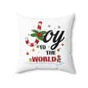Joy To The World Buffalo Plaid Christmas Pillow