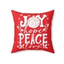 Joy Hope Peace Love Christian Christmas Pillow Joy Hope Peace Love Christian Christmas Pillow