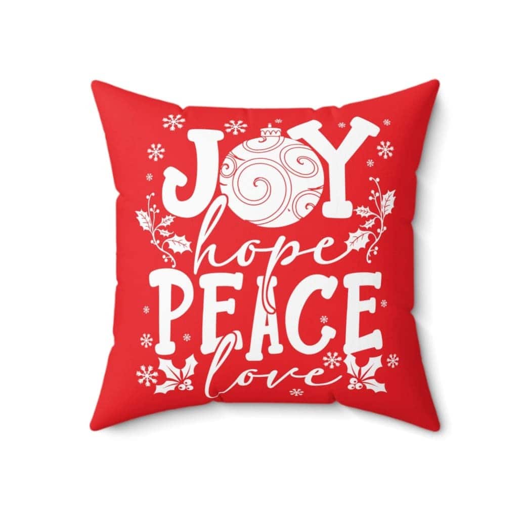 Joy Hope Peace Love Christian Christmas Pillow Joy Hope Peace Love Christian Christmas Pillow