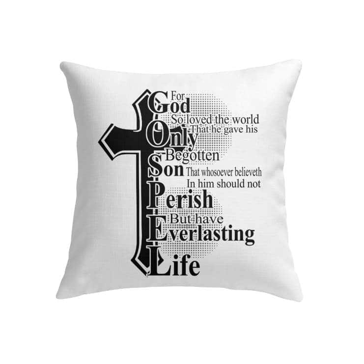 John 316 For God So Loved The World Bible Verse Pillow John 316 For God So Loved The World Bible Verse Pillow
