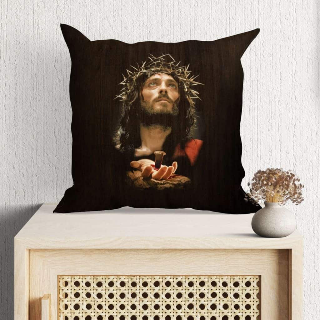 Jesus Crucified Hands Christian Pillow Jesus Crucified Hands Christian Pillow