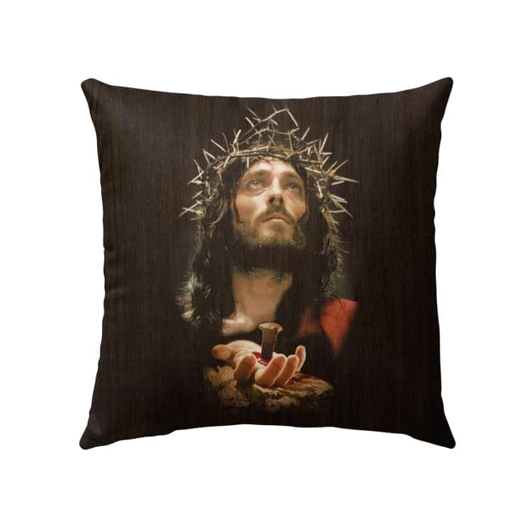 Jesus Crucified Hands Christian Pillow