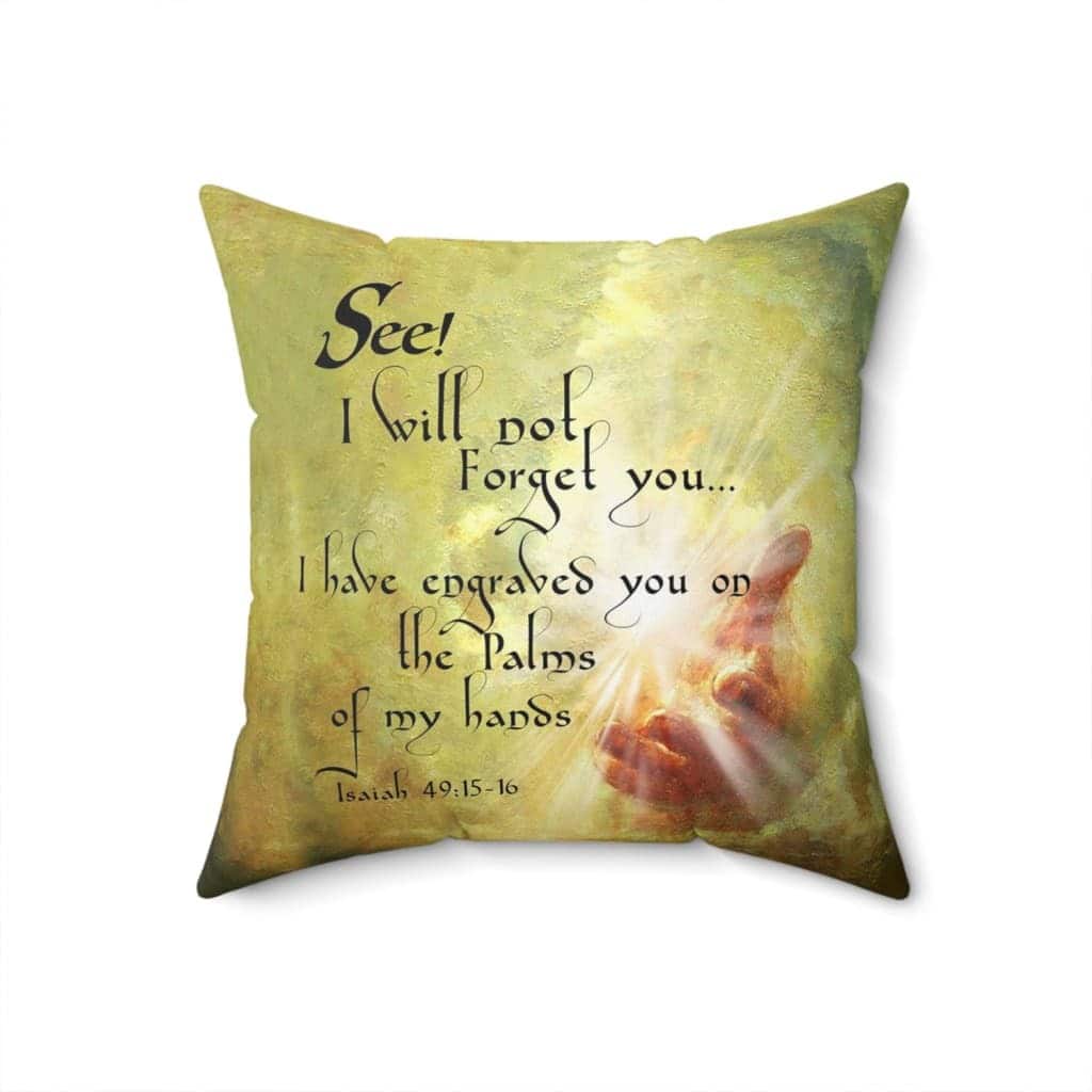 Isaiah 4915 I Will Not Forget You Bible Verse Pillow Isaiah 4915 I Will Not Forget You Bible Verse Pillow