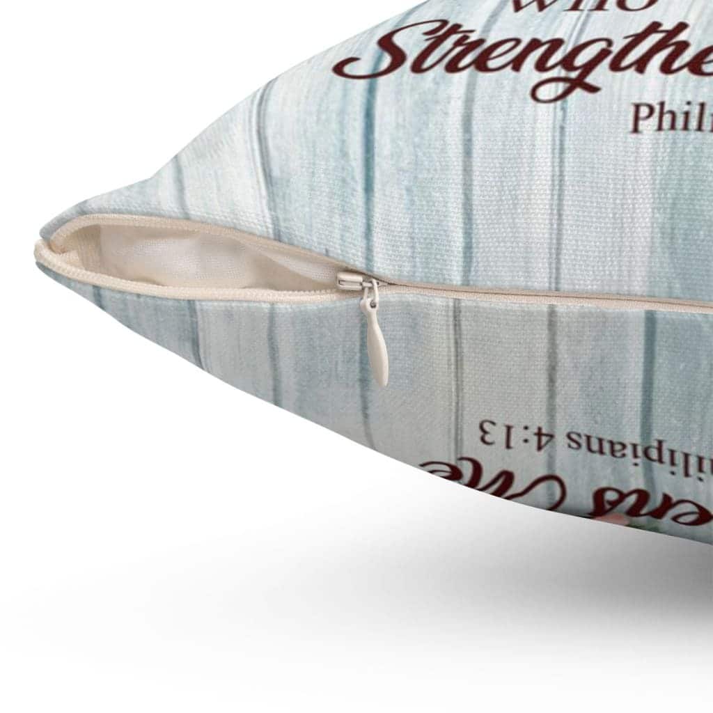 I Can Do All Things Through Christ Cross With Flowers Christian Pillow I Can Do All Things Through Christ Cross With Flowers Christian Pillow