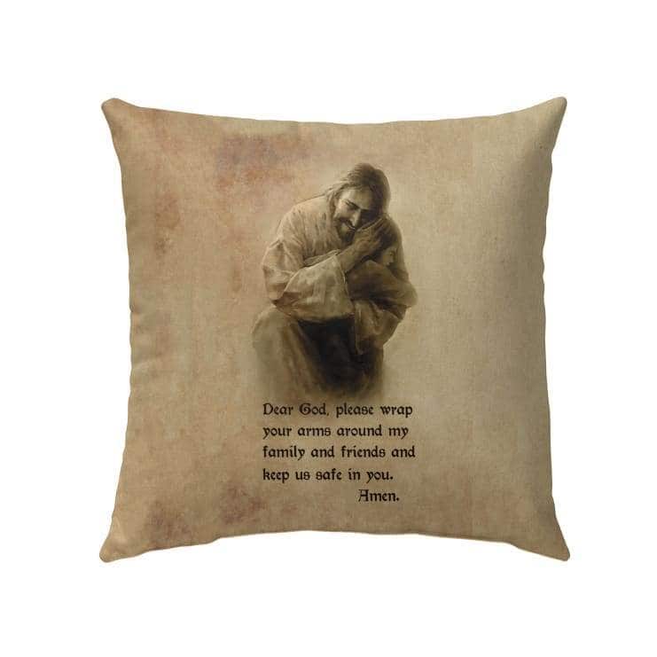 Painting Of Jesus And A Prayer Christian Pillow Painting Of Jesus And A Prayer Christian Pillow