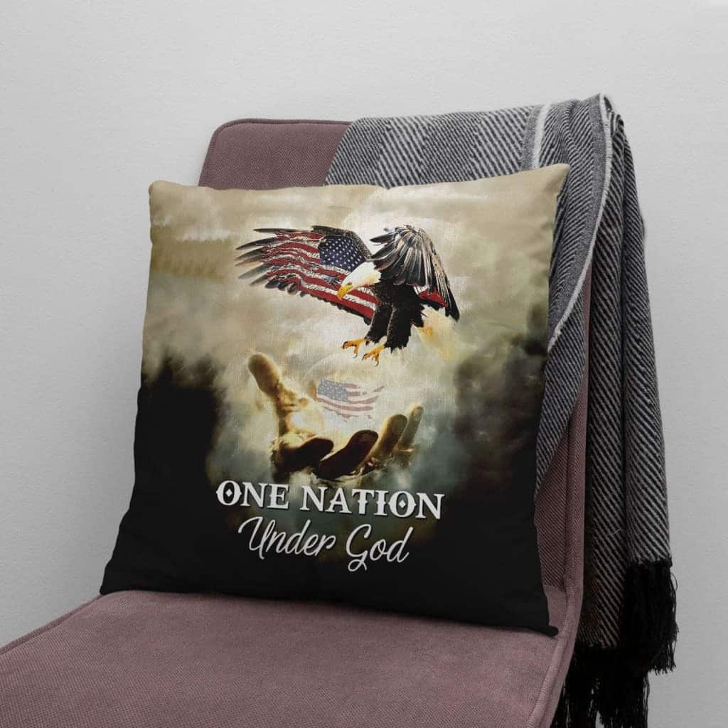 One Nation Under God American Flag Christians Pillow One Nation Under God American Flag Christians Pillow