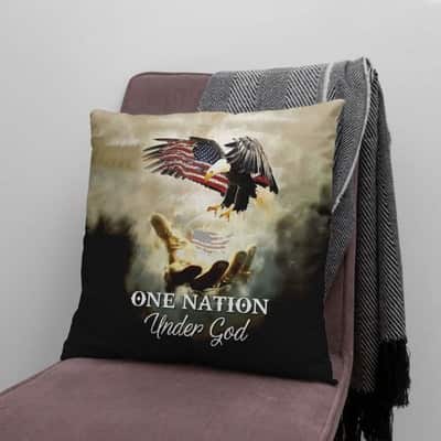 One Nation Under God American Flag Christians Pillow