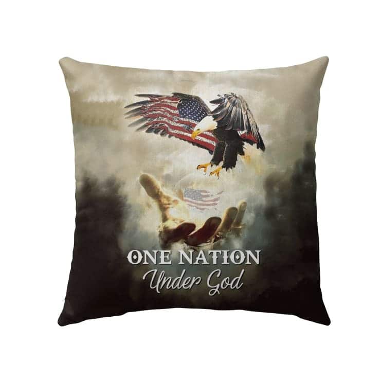 One Nation Under God American Flag Christians Pillow
