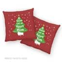 O Come Let Us Adore Him Christmas Tree Pillow