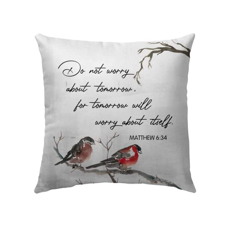 Matthew 634 Do Not Worry About Tomorrow Bible Verse Pillow Matthew 634 Do Not Worry About Tomorrow Bible Verse Pillow