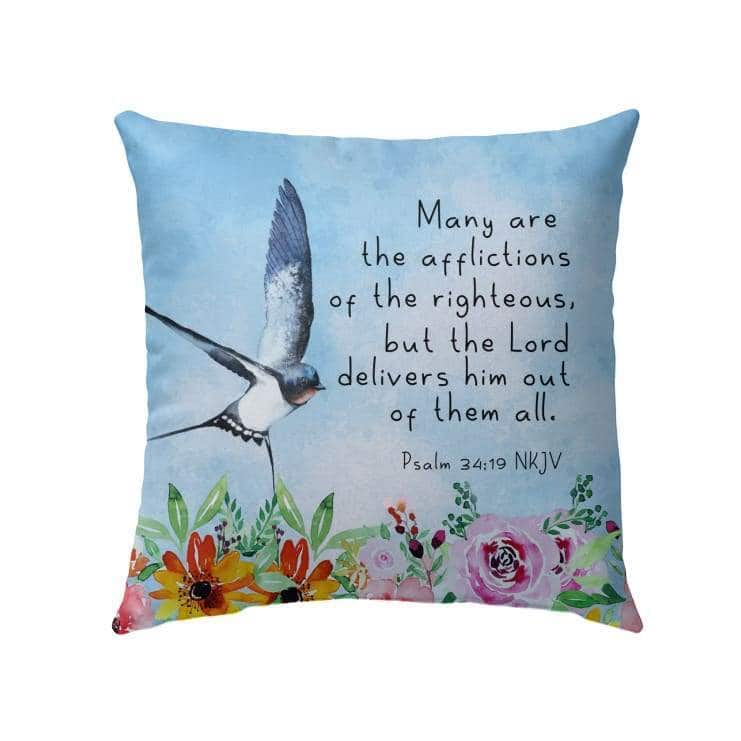Many Are The Afflictions Of The Righteous Psalm 3419 Bible Verse Pillow Many Are The Afflictions Of The Righteous Psalm 3419 Bible Verse Pillow