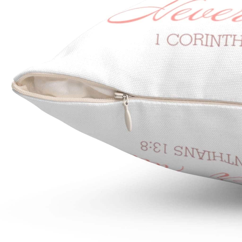 Love Never Fails 1 Corinthians 138 Bible Verse Pillow Love Never Fails 1 Corinthians 138 Bible Verse Pillow