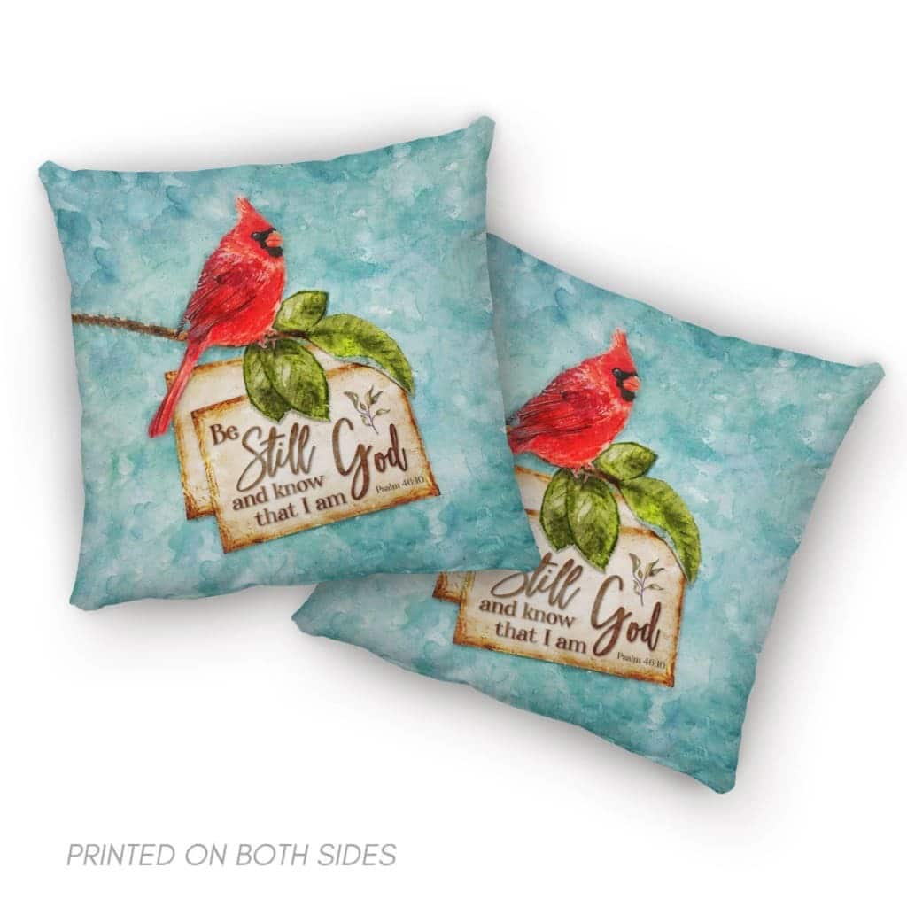 Psalm 4610 Be Still And Know That I Am God Cardinal Christmas Pillow