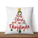 Keep Christ In Christmas Tree Xmas Faith Pillow Keep Christ In Christmas Tree Xmas Faith Pillow
