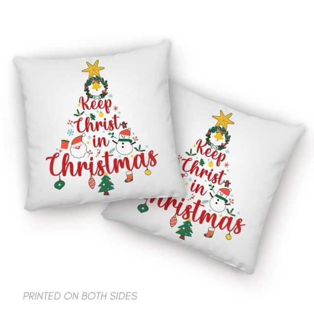 Keep Christ In Christmas Tree Xmas Faith Pillow Keep Christ In Christmas Tree Xmas Faith Pillow