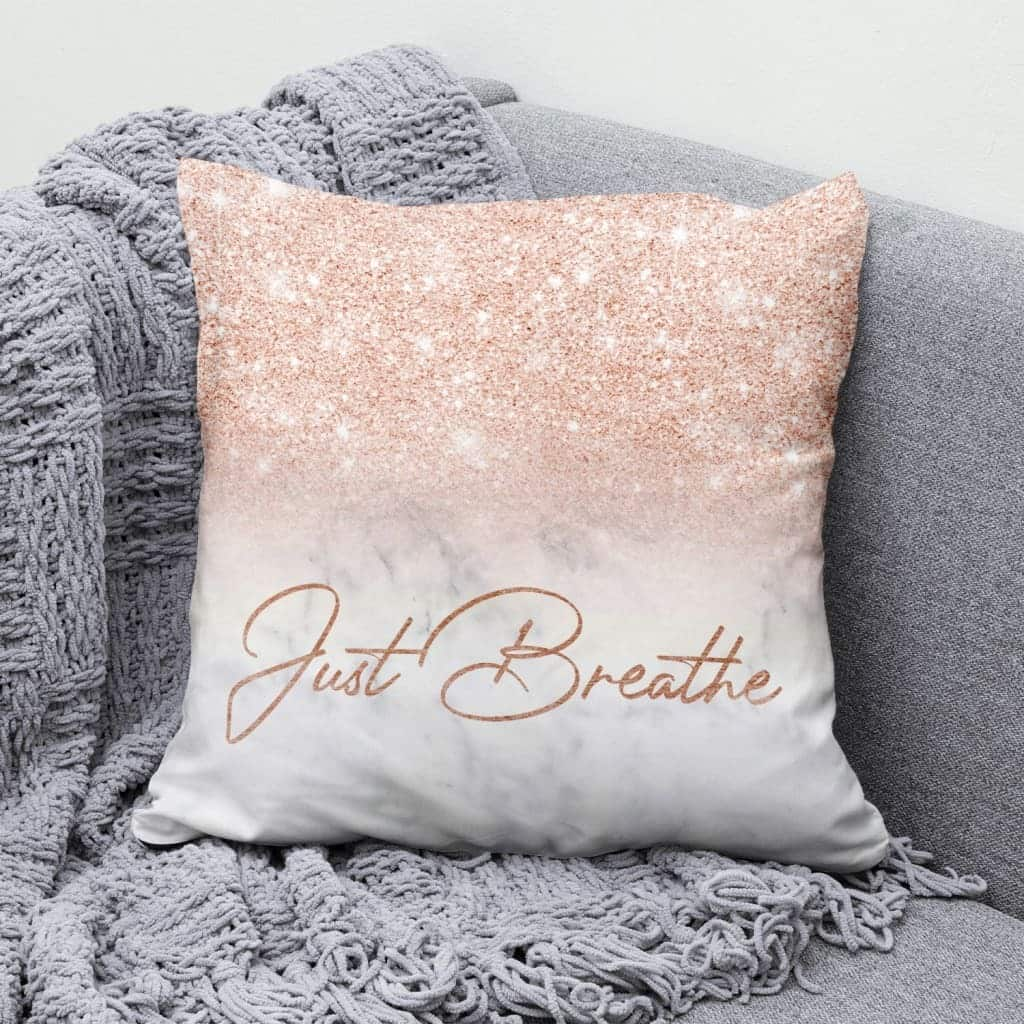 Just Breathe Christian Faith Religious Pillow