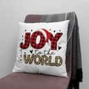 Joy To The World Buffalo Plaid Leopard Christmas Pillow Joy To The World Buffalo Plaid Leopard Christmas Pillow
