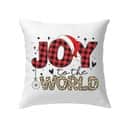 Joy To The World Buffalo Plaid Leopard Christmas Pillow Joy To The World Buffalo Plaid Leopard Christmas Pillow