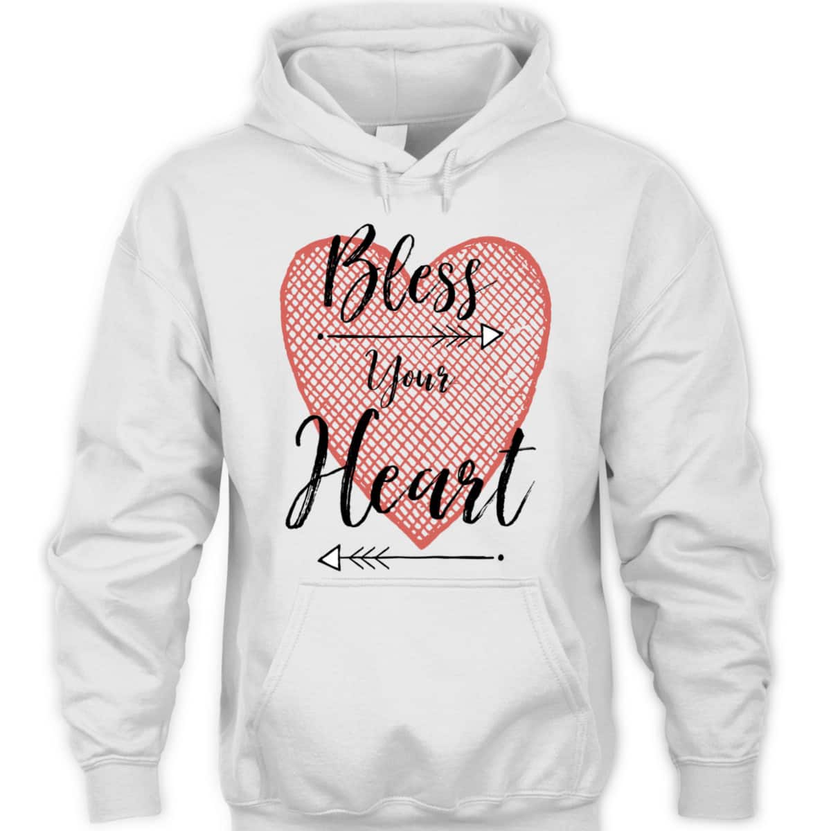 Bless Your Heart Cross Hatch Heart And Arrows T-Shirt Bless Your Heart Cross Hatch Heart And Arrows T-Shirt