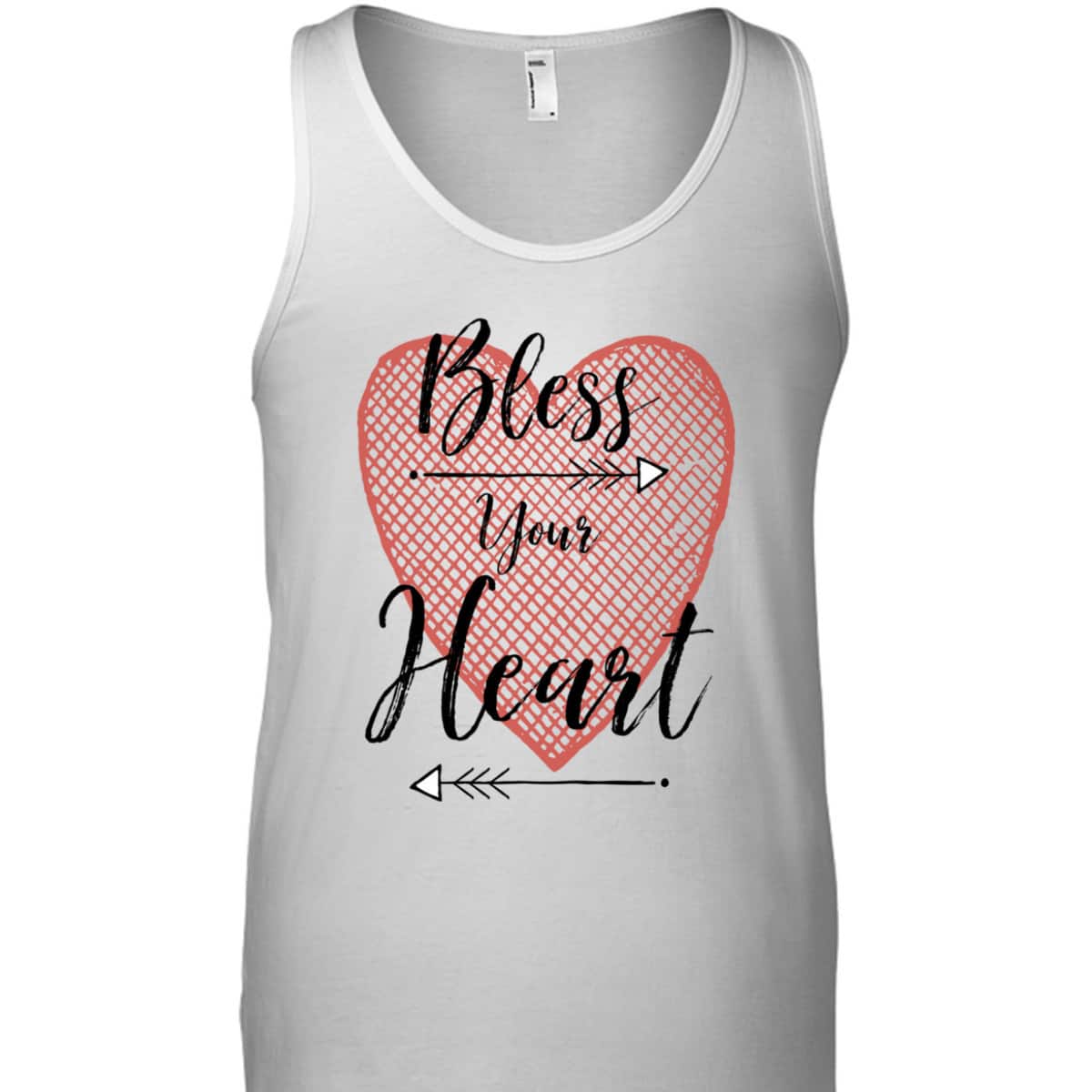 Bless Your Heart Cross Hatch Heart And Arrows T-Shirt Bless Your Heart Cross Hatch Heart And Arrows T-Shirt