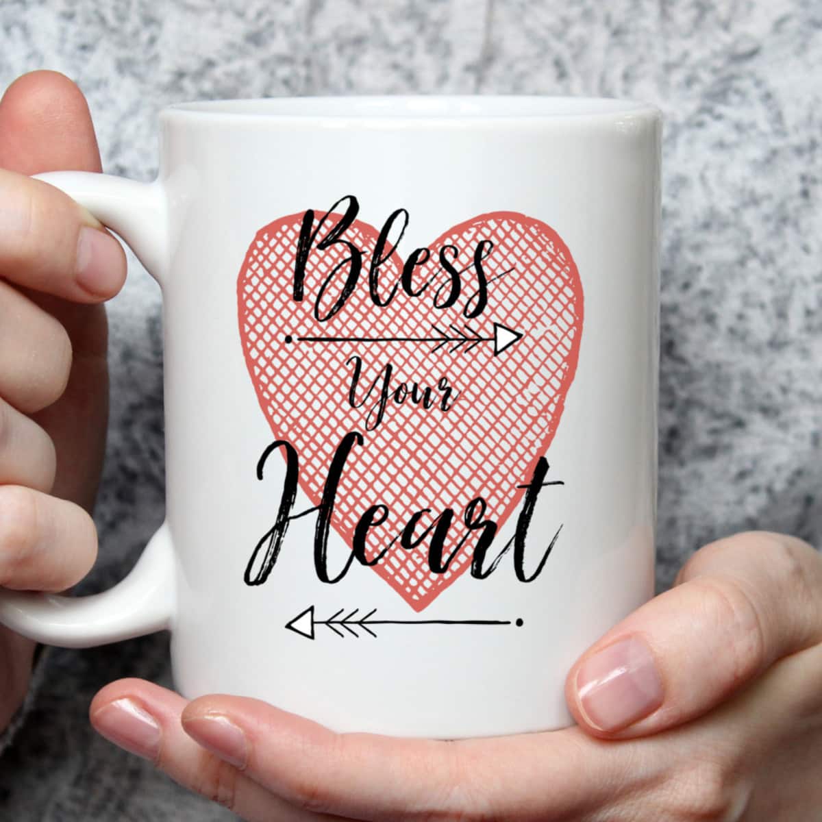 Bless Your Heart Cross Hatch Heart And Arrows T-Shirt Bless Your Heart Cross Hatch Heart And Arrows T-Shirt