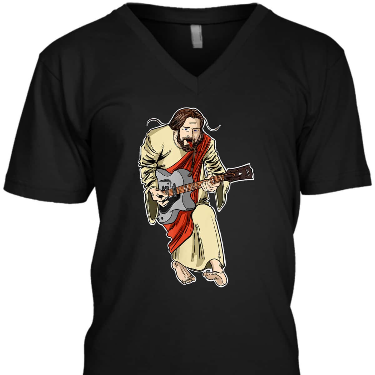 Rocker Jesus With Guitar Funny Rockstar Jesus T-Shirt Rocker Jesus With Guitar Funny Rockstar Jesus T-Shirt