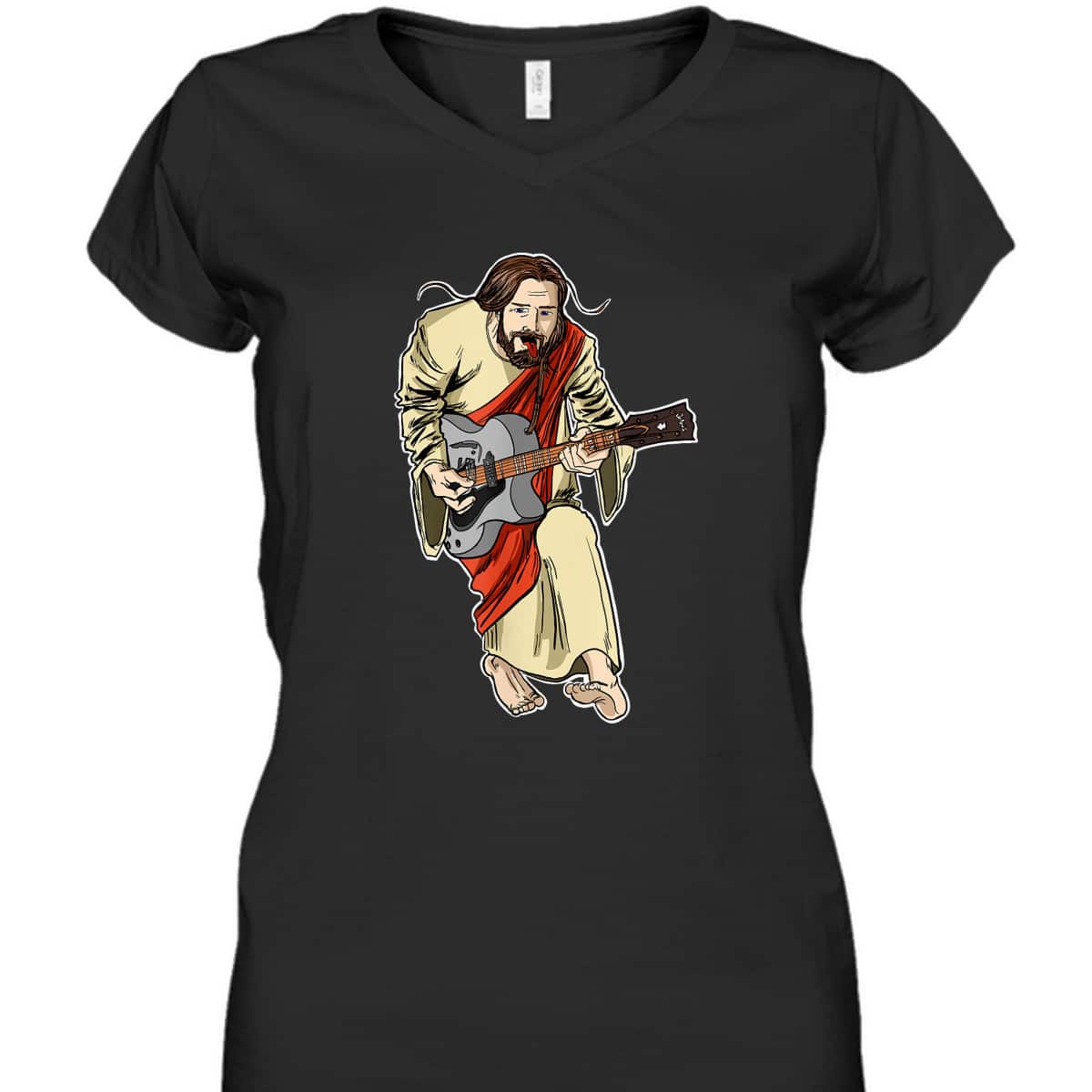 Rocker Jesus With Guitar Funny Rockstar Jesus T-Shirt Rocker Jesus With Guitar Funny Rockstar Jesus T-Shirt