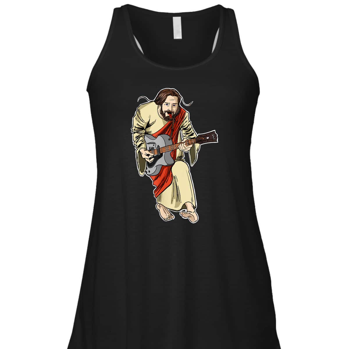 Rocker Jesus With Guitar Funny Rockstar Jesus T-Shirt Rocker Jesus With Guitar Funny Rockstar Jesus T-Shirt