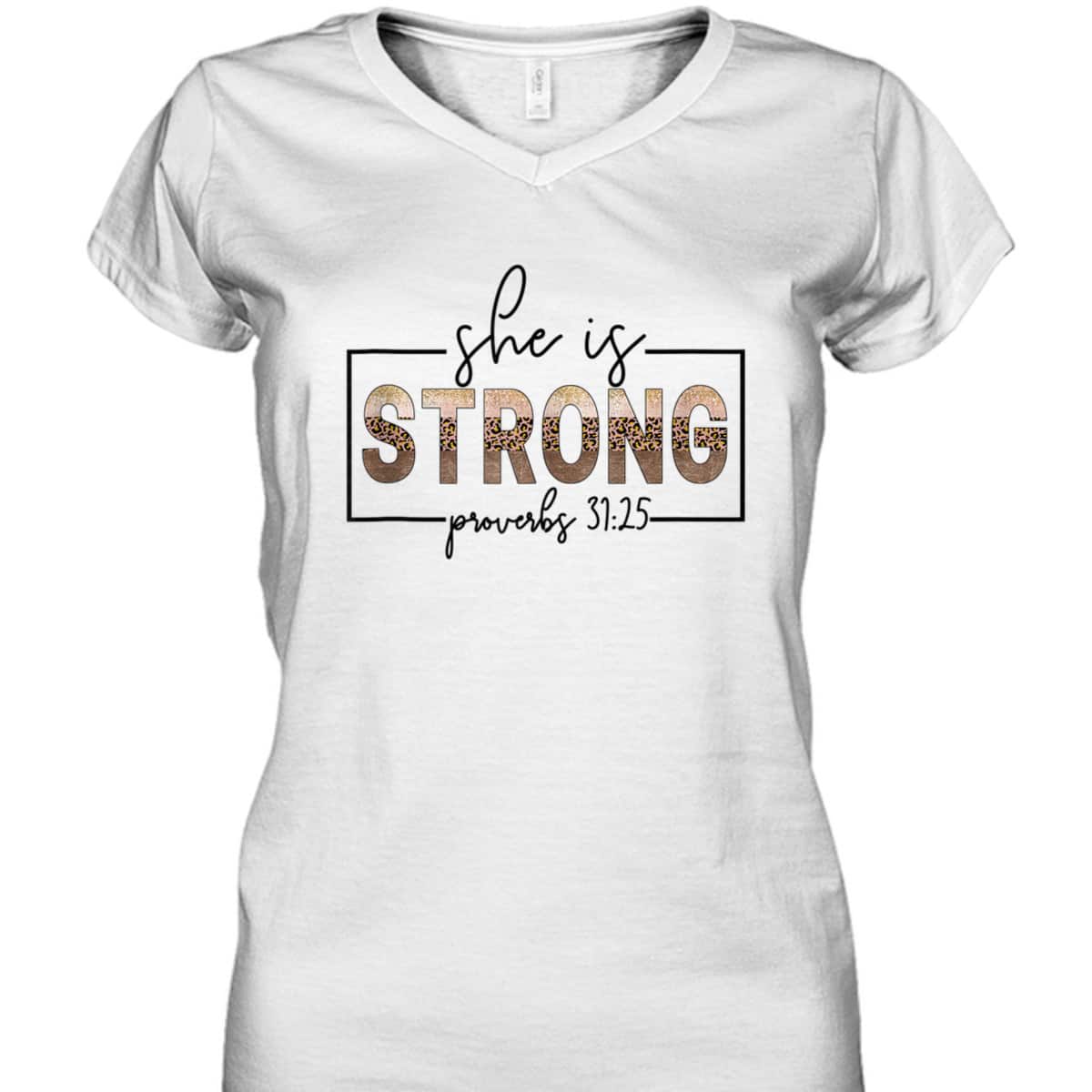 Leopard She Is Strong Proverbs 3125 T-Shirt Leopard She Is Strong Proverbs 3125 T-Shirt