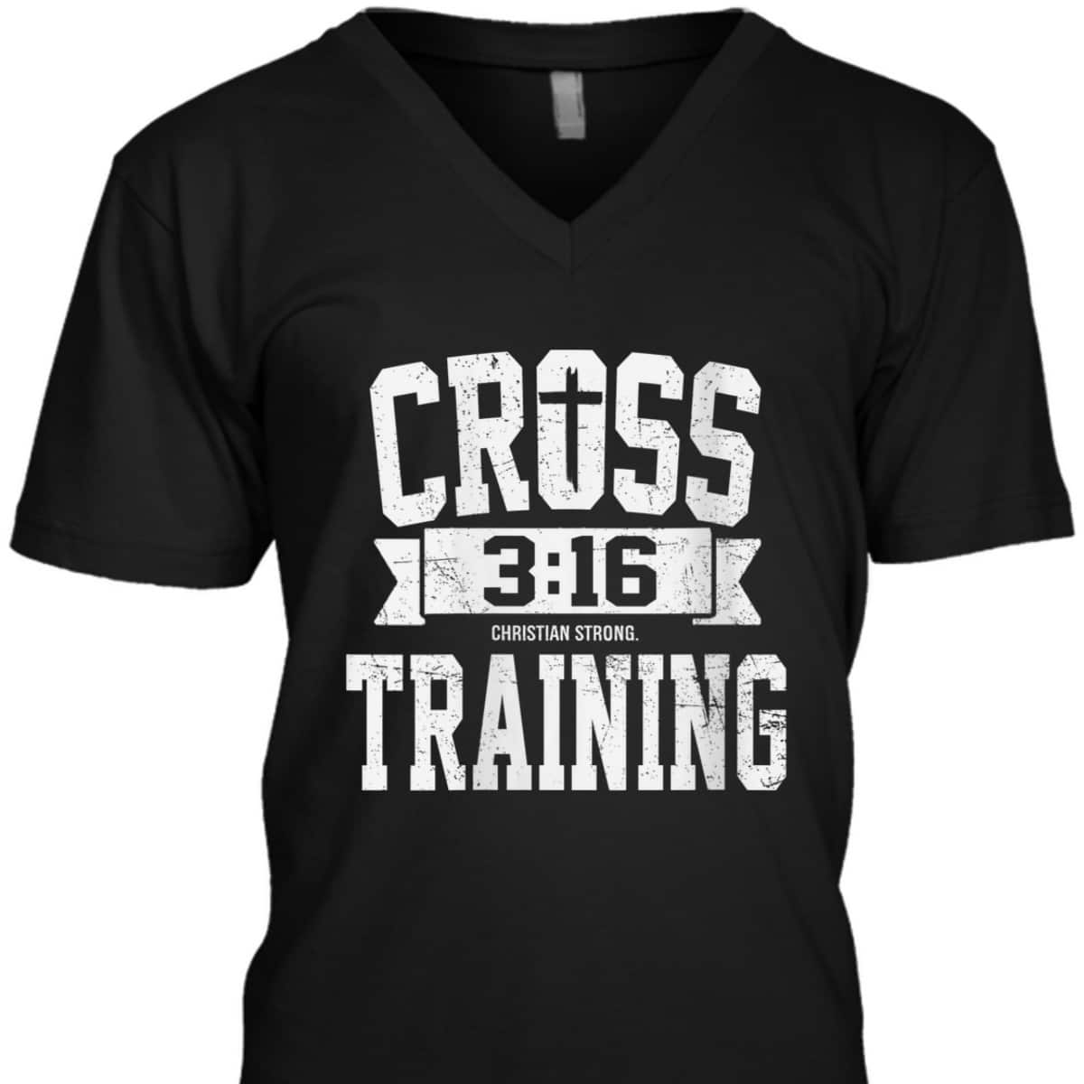 Cross Training 3 16 Christian Faith Motivational Bible T-Shirt