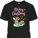 Baby Jesus With Angel Merry Christmas Nativity T-Shirt