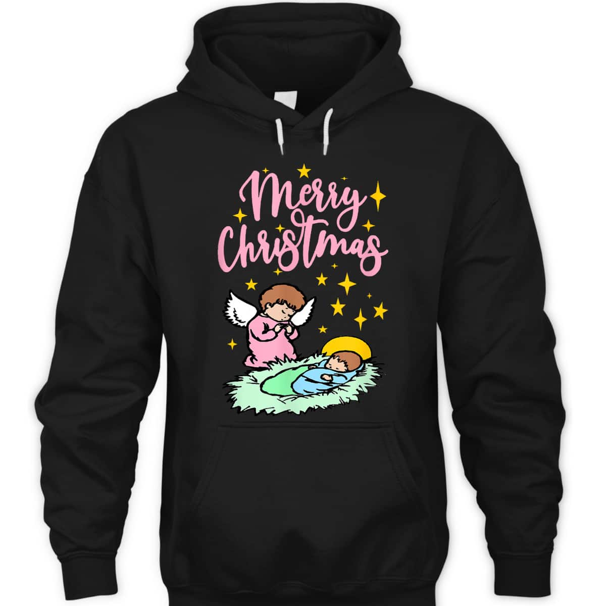 Baby Jesus With Angel Merry Christmas Nativity T-Shirt Baby Jesus With Angel Merry Christmas Nativity T-Shirt