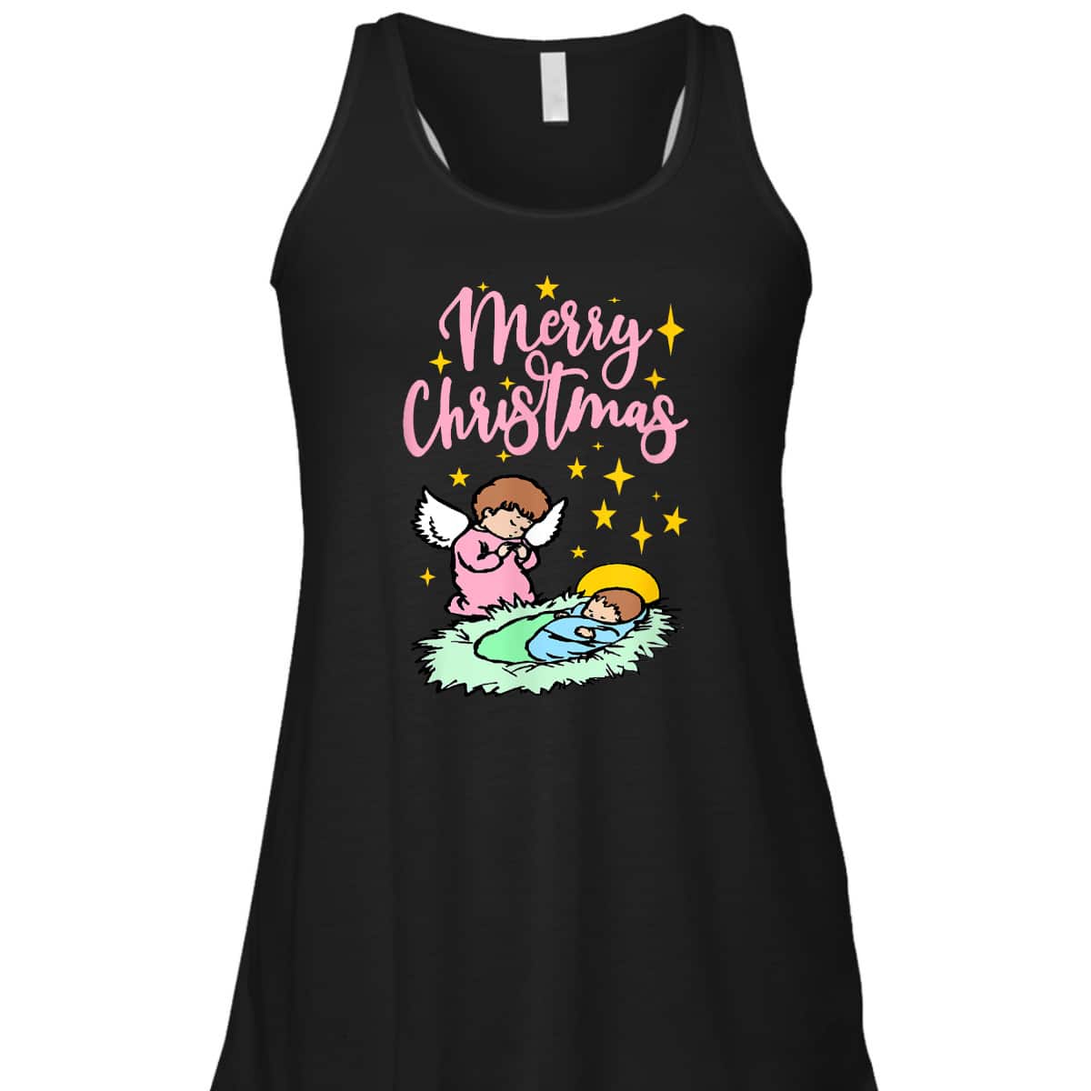 Baby Jesus With Angel Merry Christmas Nativity T-Shirt Baby Jesus With Angel Merry Christmas Nativity T-Shirt