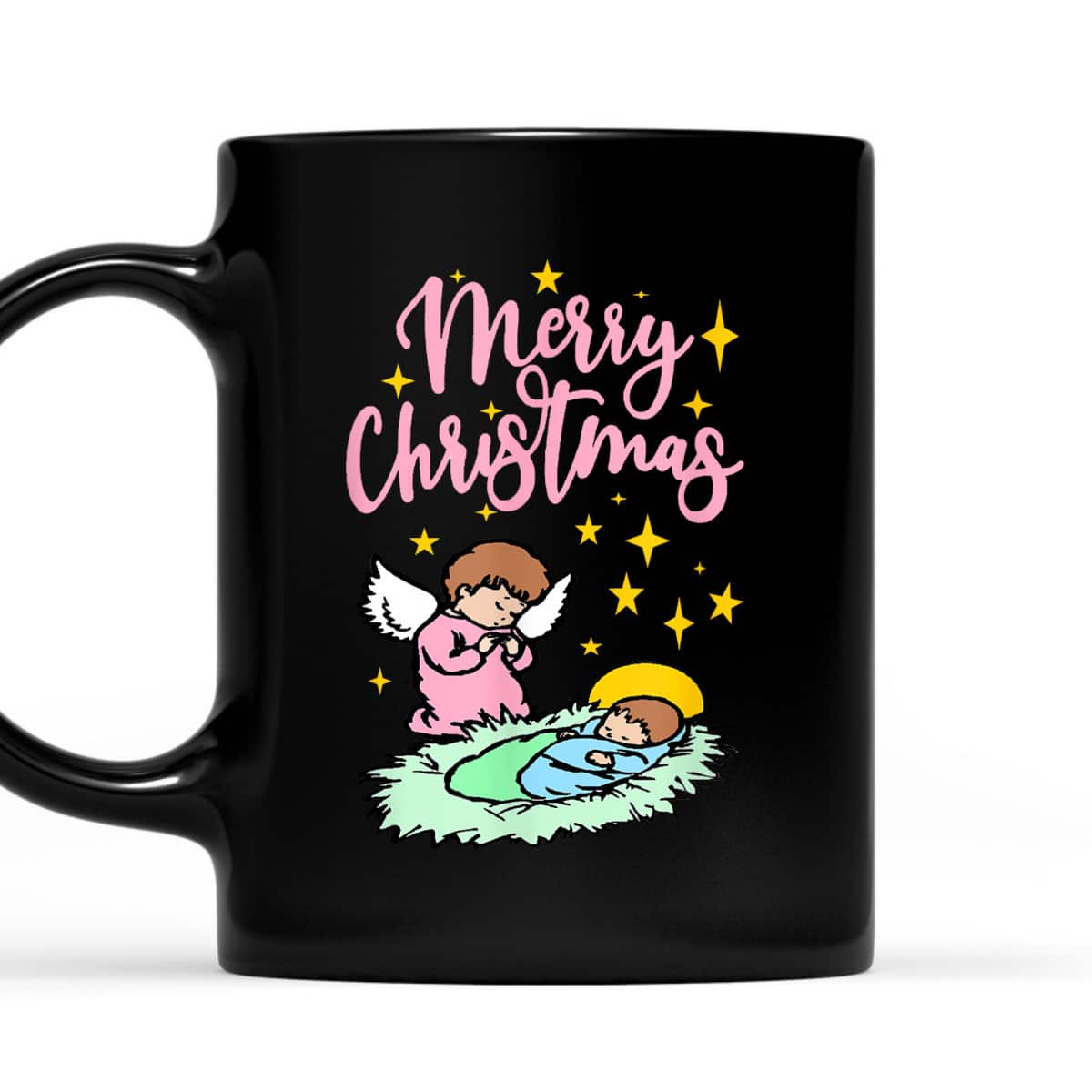 Baby Jesus With Angel Merry Christmas Nativity T-Shirt Baby Jesus With Angel Merry Christmas Nativity T-Shirt